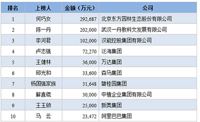 2015中国捐赠榜发布