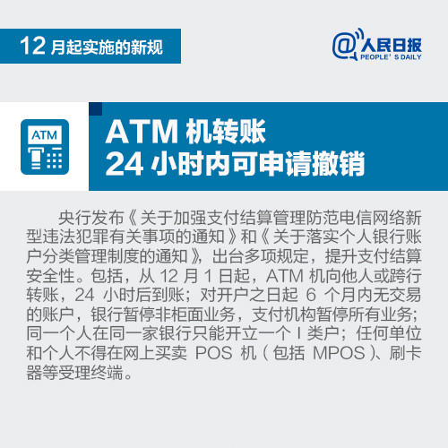 多了后悔药！银行转账新规定 转账操作可撤销